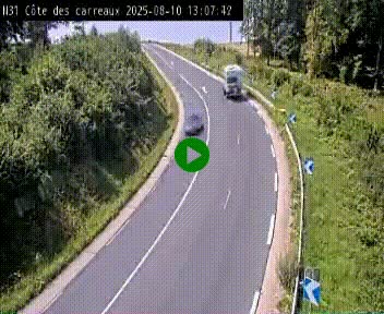 Webcam en haut de la Côte des Carreaux sur la N31 à Avesnes-en-Bray. Vue orientée vers Rouen