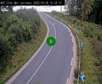 Webcam en haut de la Côte des Carreaux sur la N31 à Avesnes-en-Bray. Vue orientée vers Rouen