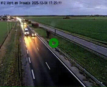 Webcam à hauteur de Vert-en-Drouais sur la N12, en périphérie de Dreux. Vue orientée vers Alençon