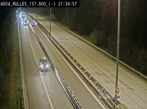 Webcam à Marbehan sur l'E411 à hauteur de la sortie 28a Rulles. Vue orientée vers Bruxelles