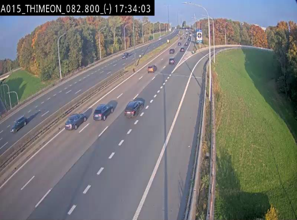 Caméra trafic Belgique - Thiméon - E42, jonction avec A54 (E420) direction La Louvière/Charleroi - BK 82.82