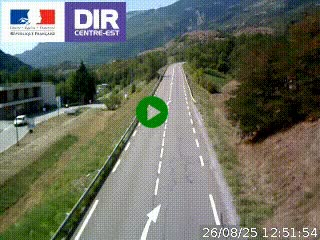 Web cam sur la N90 à Aime, en provenance de Bourg-Saint-Maurice et en direction d'Albertville