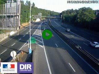 Caméra autoroute sur A6 - Valvert, près de Lyon, en direction de Paris, à hauteur de la sortie 36 Porte du Valvert