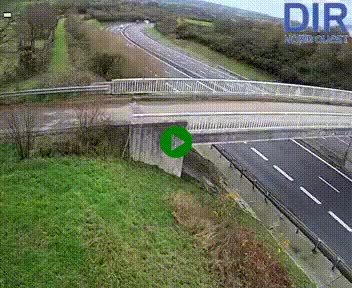 Webcam sur A84 à hauteur de Pont-Farcy, au niveau du pont autoroutier sur la Vire, au sud de Saint-Lô