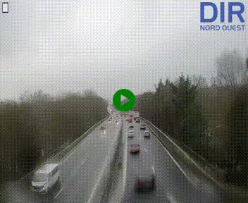 Webcam sur le périphérique de Caen (N814) à l'est de la ville, à Mondeville hauteur de la sortie 2, Presqu'île-Rives de l'Orne, au bout de l'autoroute A13