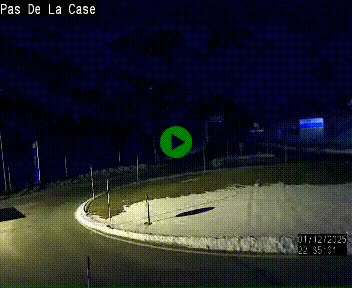 Webcam sur la N22 au niveau du poste frontière entre la France et Andorre à proximité de Pas de la Case à plus de 2000 mètres d'altitude