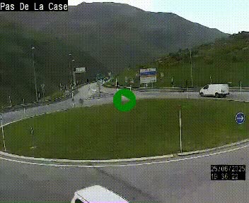 Webcam sur la N22 au niveau du poste frontière entre la France et Andorre à proximité de Pas de la Case à plus de 2000 mètres d'altitude