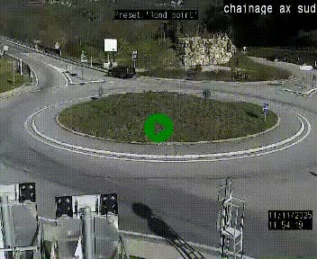 Webcam au nord d'Ax-les-Thermes au niveau de l'aire de chaînage de la N20. Vue orientée vers les Pyrénées, en direction de Pas de la Case