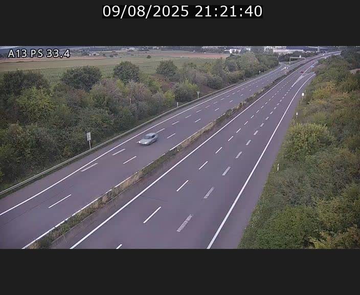 Webcam trafic sur A13 à hauteur de Mondorf-les-Bains en direction d'Altwies