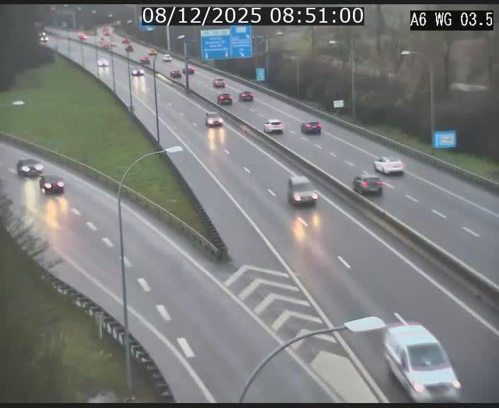 Traffic live webcam Luxembourg - Croix de Cessange - A6 - BK 3.5 - direction France/Allemagne