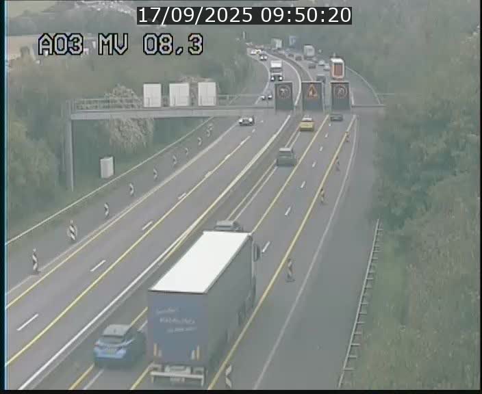 Webcam Autoroute après la Croix de Bettembourg en direction de Luxembourg sur l'A3