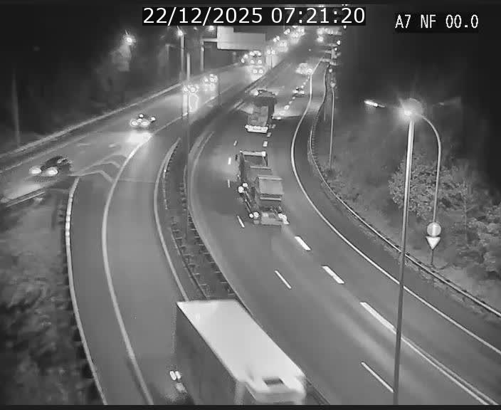 Caméra autoroute Luxembourg A7 - Echangeur A1/A7 Grünewald direction Tunnel Stafelter