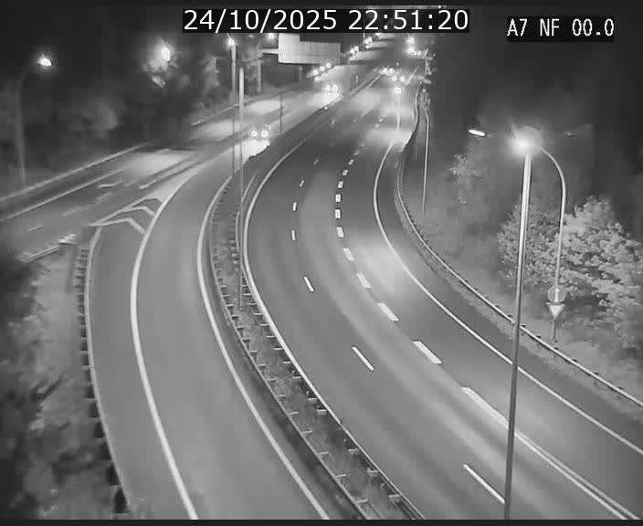 Caméra autoroute Luxembourg A7 - Echangeur A1/A7 Grünewald direction Tunnel Stafelter