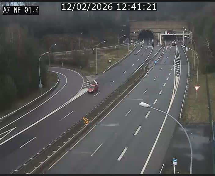 Caméra autoroute Luxembourg A7 - Echangeur Waldhaff - direction Tunnel Stafelter
