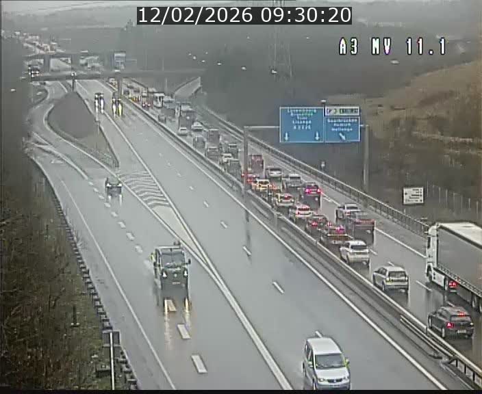 Traffic live webcam Luxembourg Croix de Bettembourg A3 - BK 11.1 - direction Luxembourg-ville