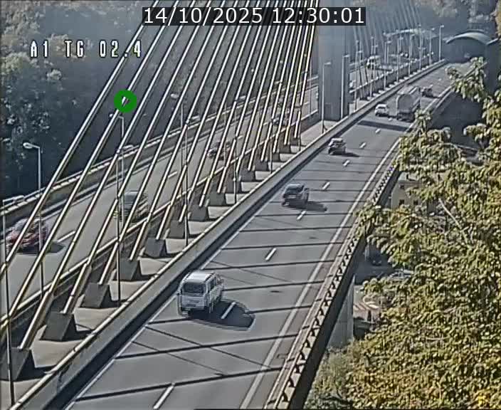 Traffic live webcam Luxembourg Sandweiler - A1 direction Luxembourg-ville - BK 2.4