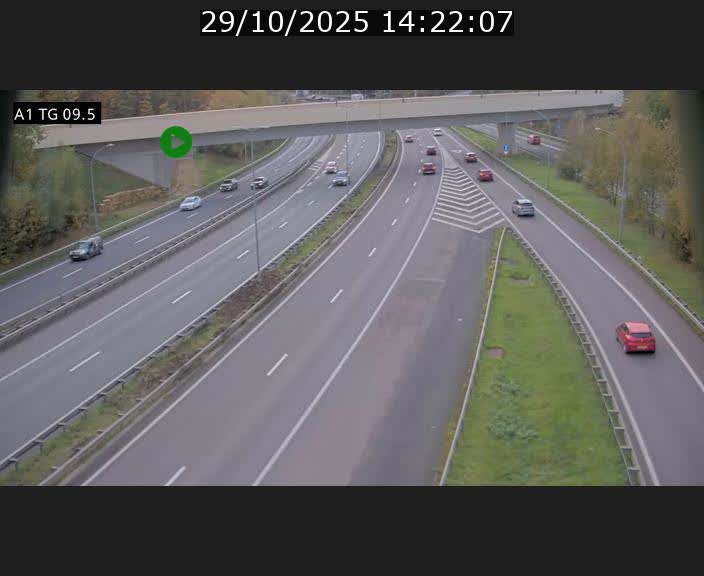 Traffic live webcam Luxembourg Jonction Grünewald - A1 direction Luxembourg-ville - BK 9.5