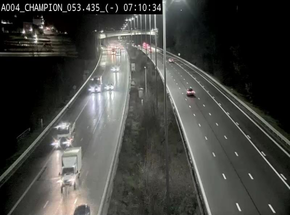 Webcam E411 à Champion, à proximité de Namur. Vue orientée vers Bruxelles