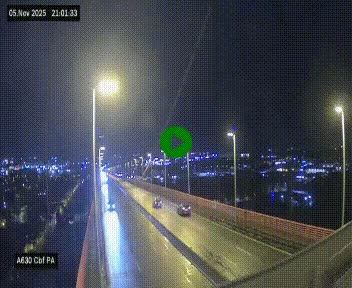 Webcam autoroute sur le périphérique de Bordeaux (A630) au nord de la ville. Caméra située sur le Pont d'Aquitaine.