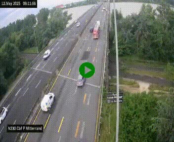 Webcam sur le périphérique de Bordeaux à l'est de la ville. Caméra située sur le Pont Mitterand sur la N230