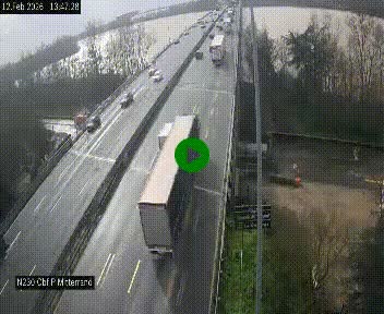 Webcam sur le périphérique de Bordeaux à l'est de la ville. Caméra située sur le Pont Mitterand sur la N230