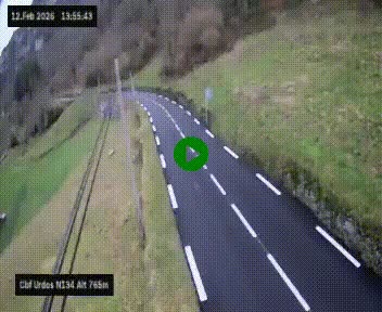 Webcam dans les Pyrénées Atlantique au niveau du col d'Urdos et du fort du Pourtalet sur la N134, en direction du Col et du tunnel du Somport, à 765 mètres d'altitude