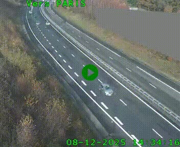 Caméra routière sur l'autoroute A20 à Saint-Pardoux-l'Ortigier, à la jonction avec l'A89. Vue orientée vers Paris