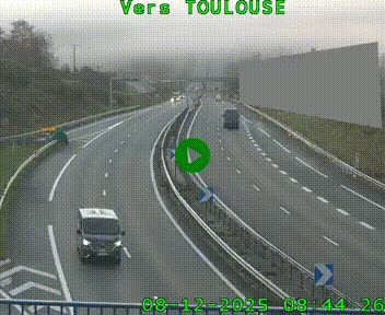 Caméra routière sur l'autoroute A20 à Noailles, en périphérie de Brive-la-Gaillarde. Vue orientée vers Toulouse