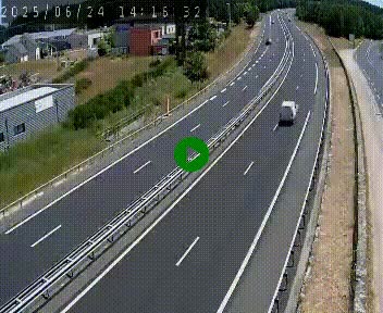 Caméra autoroute A75 à hauteur du col du rocher blanc en direction de Montpellier