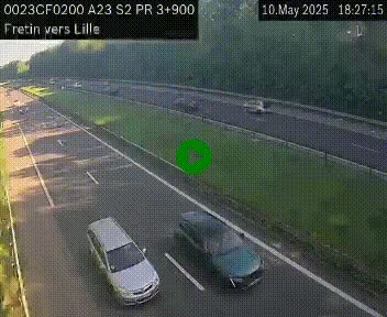 Webcam autoroute A23 à hauteur de Fretin. Vue orientée vers Lille