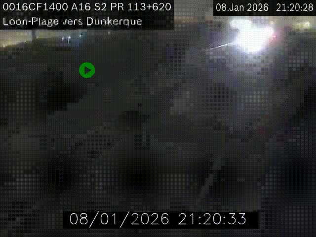 Webcam autoroute A16 à hauteur de Loon-Plage. Vue orientée vers Dunkerque et la Belgique.