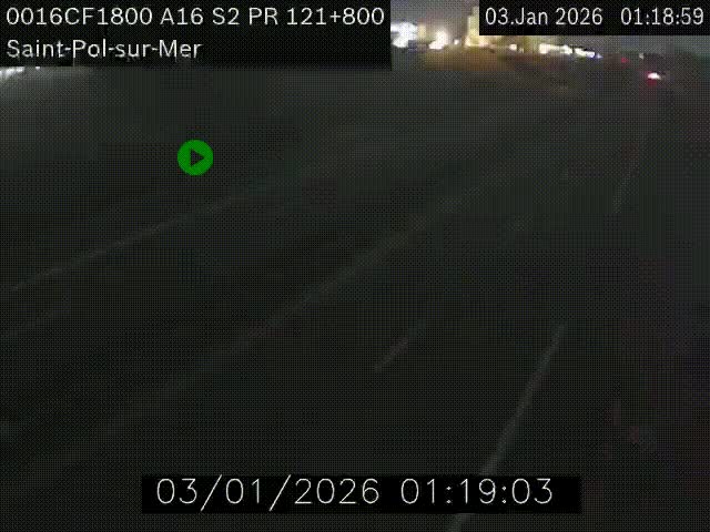 Webcam autoroute A16 à proximité de Dunkerque, à hauteur de la sortie Saint-Pol-sur-Mer. Vue orientée vers Calais