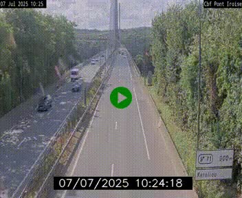 Webcam sur la N165 après le Pont de l'Iroise, à l'entrée de Brest