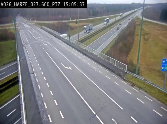 Caméra autoroute Belgique - Sougné-Remouchamps,E25 direction Luxembourg