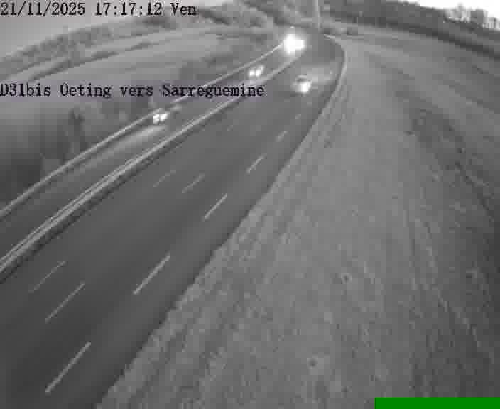 Webcam installée le long de D31bis (France) à Oeting, pointée vers Sarreguemines, utile pour suivre précisément les conditions de trafic.