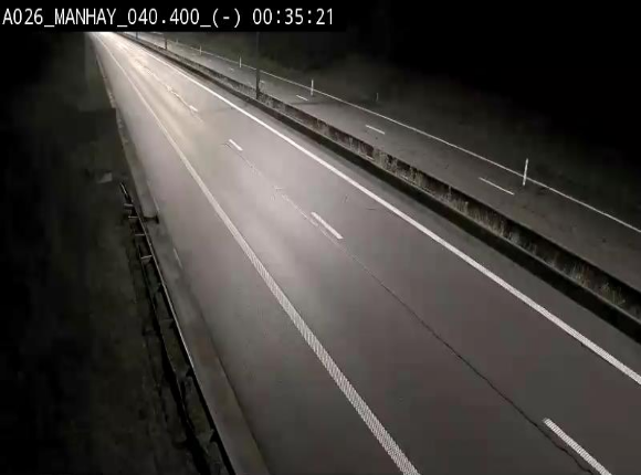 Webcam autoroute A26/E25 à hauteur de Manhay, après la jonction avec la N651 en direction de Liège - BK 40.4