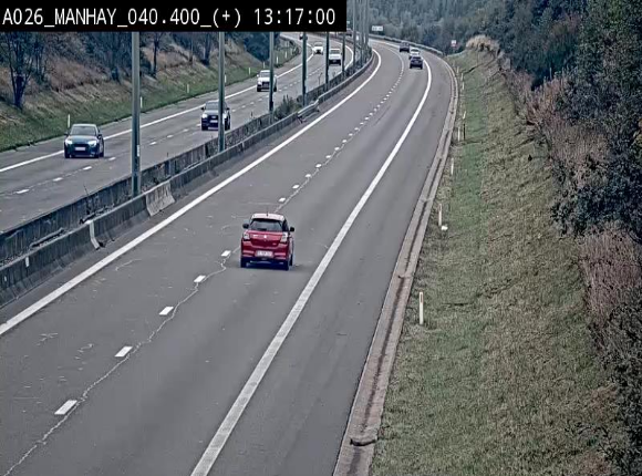 Webcam autoroute A26/E25 à hauteur de Manhay, avant la jonction avec la N651 en direction de Luxembourg - BK 40.4