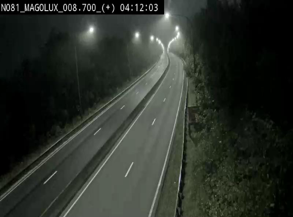 Webcam sur la N81 (E411) à hauteur de la jonction avec la N883. Vue orientée vers Longwy