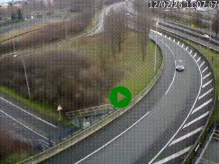Caméra autoroute à la jonction entre l'A7 et la D301 (Boulevard urbain Sud de Lyon) à Feyzin, au sud de Lyon. Vue orientée vers Mions