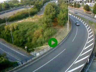 Caméra autoroute à la jonction entre l'A7 et la D301 (Boulevard urbain Sud de Lyon) à Feyzin, au sud de Lyon. Vue orientée vers Mions