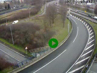 Caméra autoroute à la jonction entre l'A7 et la D301 (Boulevard urbain Sud de Lyon) à Feyzin, au sud de Lyon. Vue orientée vers Mions