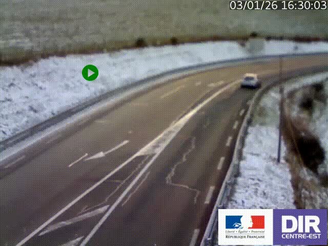 Webcam sur le col Pin Bouchain, vue orientée vers Roanne, en provenance de Lyon sur la nationale 7 (N7)