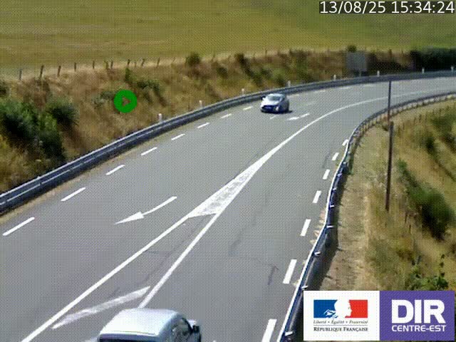 Webcam sur le col Pin Bouchain, vue orientée vers Roanne, en provenance de Lyon sur la nationale 7 (N7)