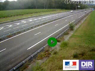 Webcam autoroute sur l'A77 à hauteur de Pouilly-sur-Loire en direction de Nevers