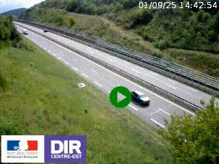 Webcam au niveau du col de Bois Clair à hauteur de Cluny sur la N79. Vue orientée vers Mâcon