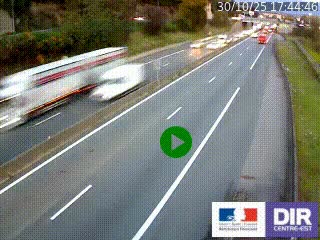 Caméra autoroutière sur l'A47 à hauteur de Givors, a proximité de Lyon. La webcam est orientée vers Lyon