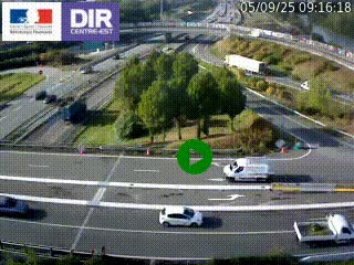 Webcam traffic à Grenoble-sud sur l'autoroute A480. Vue orientée vers l'entrée et la sortie de Grenoble