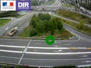 Webcam traffic à Grenoble-sud sur l'autoroute A480. Vue orientée vers l'entrée et la sortie de Grenoble