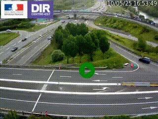 Webcam traffic à Grenoble-sud sur l'autoroute A480. Vue orientée vers l'entrée et la sortie de Grenoble