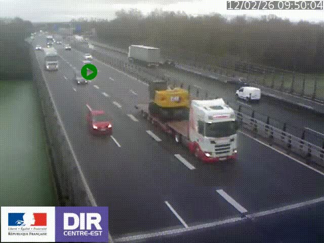 Caméra trafic à la jonction entre l'A46 (Rocade-est de Lyon) et l'A42 à hauteur de Vault-en-Velin en direction de Marseille
